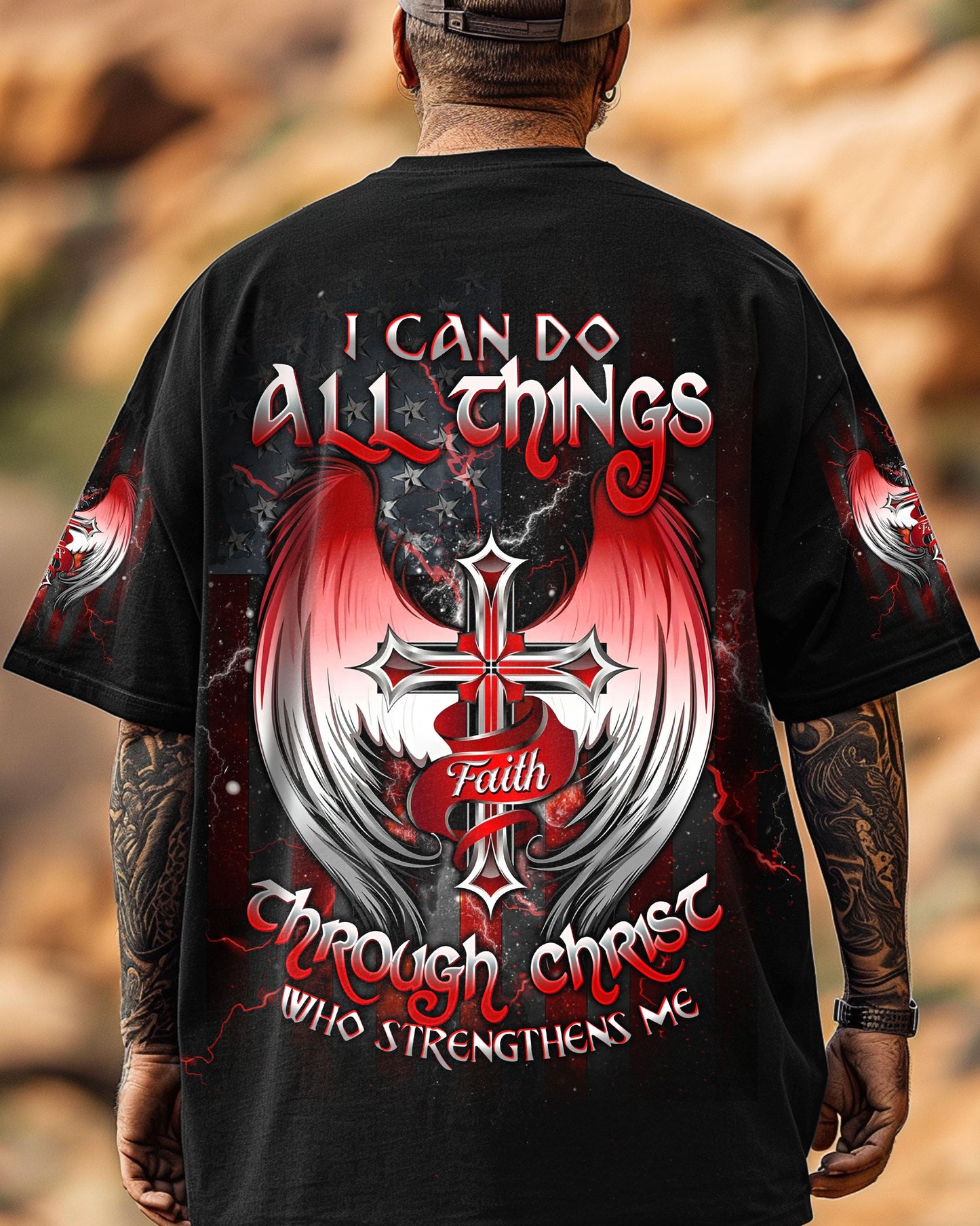 I Can Do All Things Cross Wings Men's All Over Print Shirt - Tltw1004254