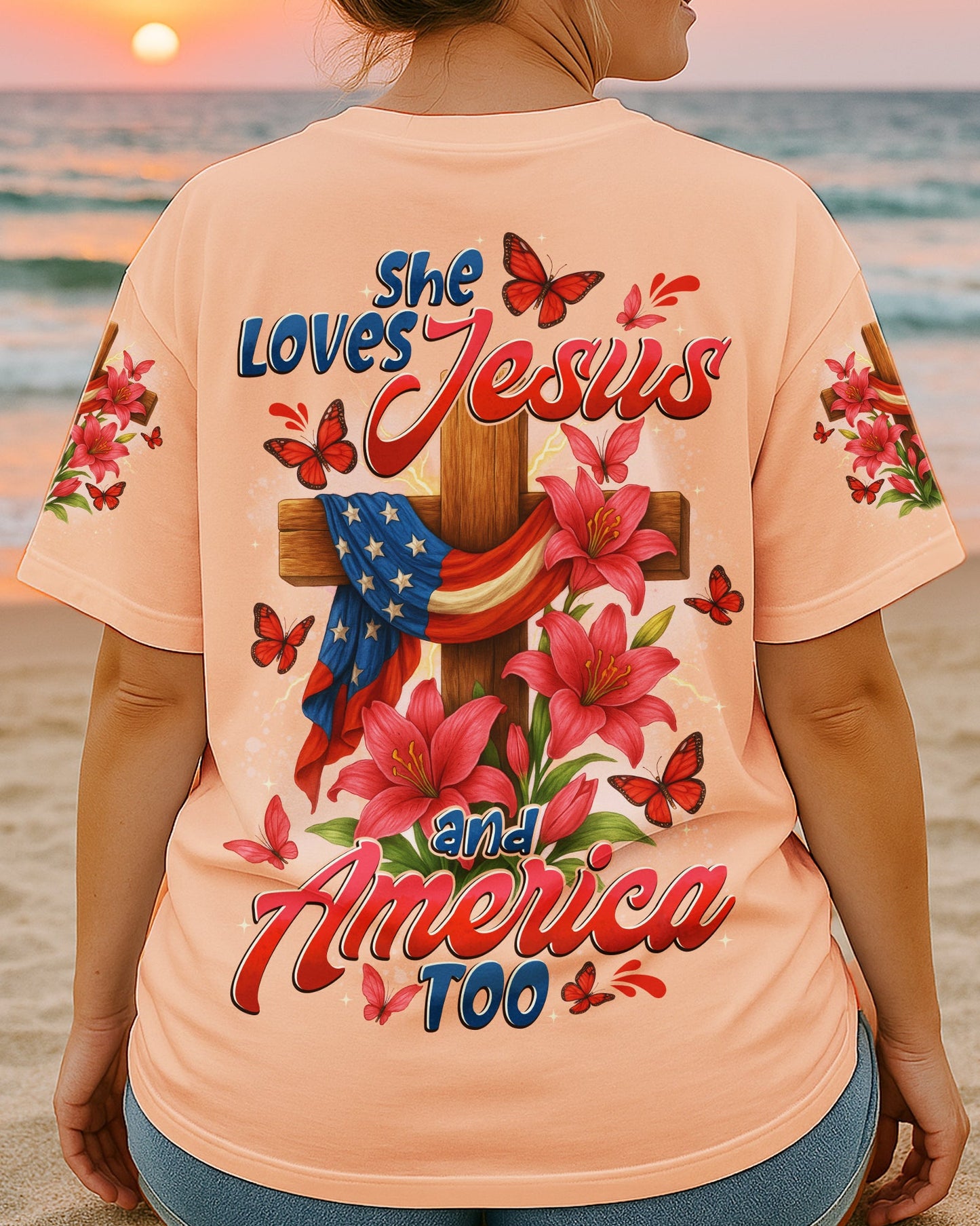 She Loves Jesus Women's All Over Print Shirt - Tytd2205252