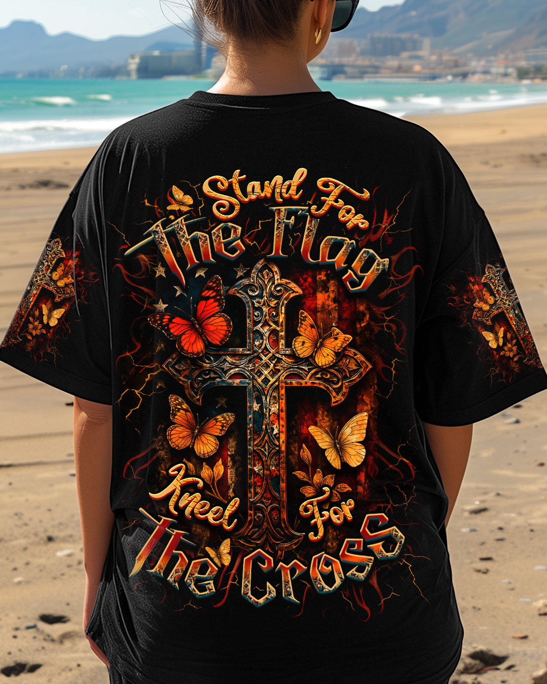 Stand For The Flag Kneel For The Cross Women's All Over Print Shirt - Yhdu1906254