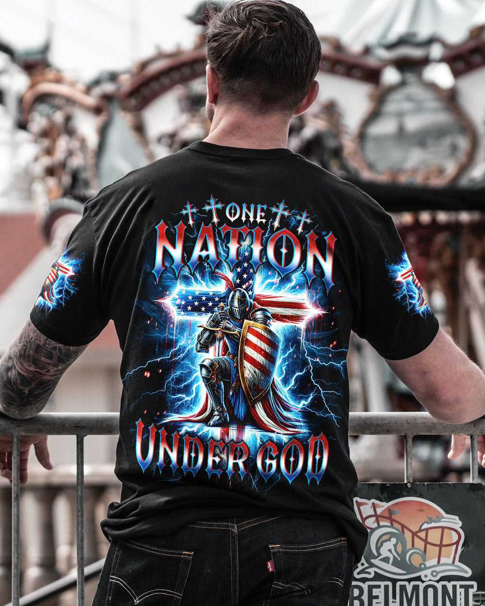 One Nation Under God Warrior Men's All Over Print Shirt - Tlno1605253