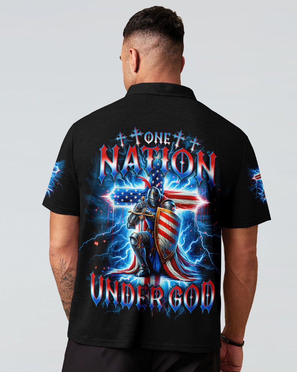 One Nation Under God Warrior Men's All Over Print Shirt - Tlno1605253