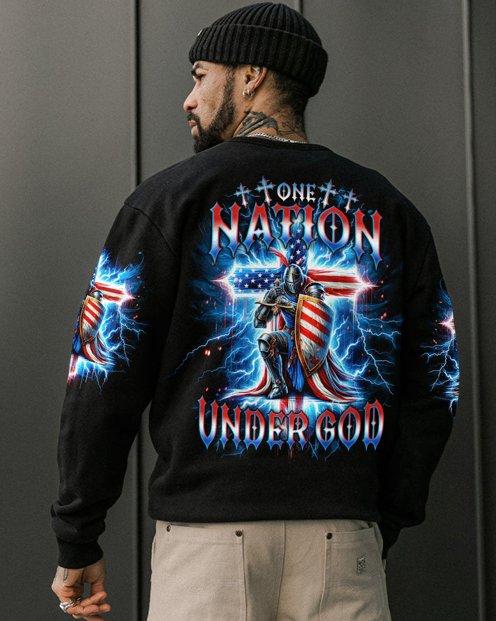 One Nation Under God Warrior Men's All Over Print Shirt - Tlno1605253