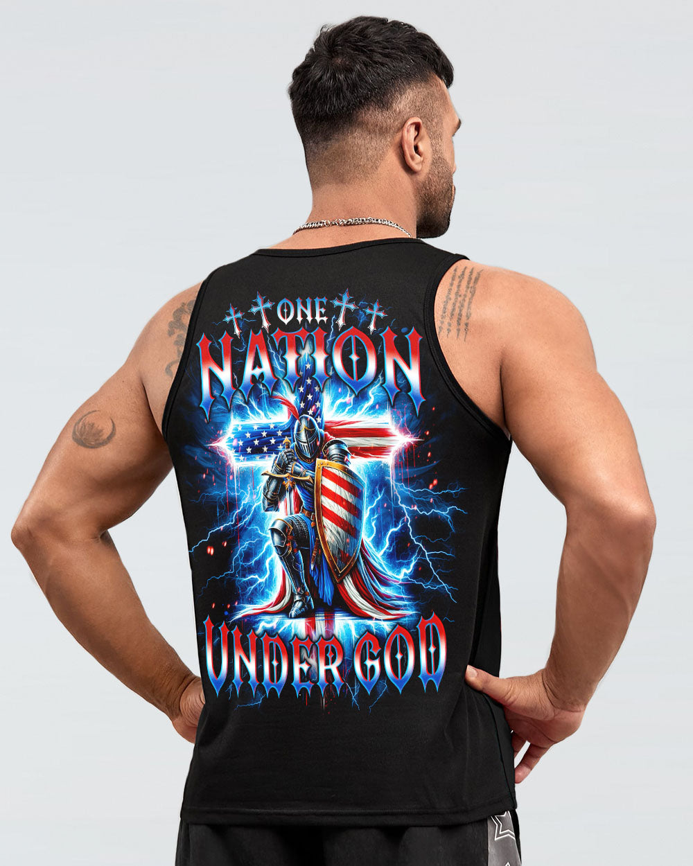 One Nation Under God Warrior Men's All Over Print Shirt - Tlno1605253