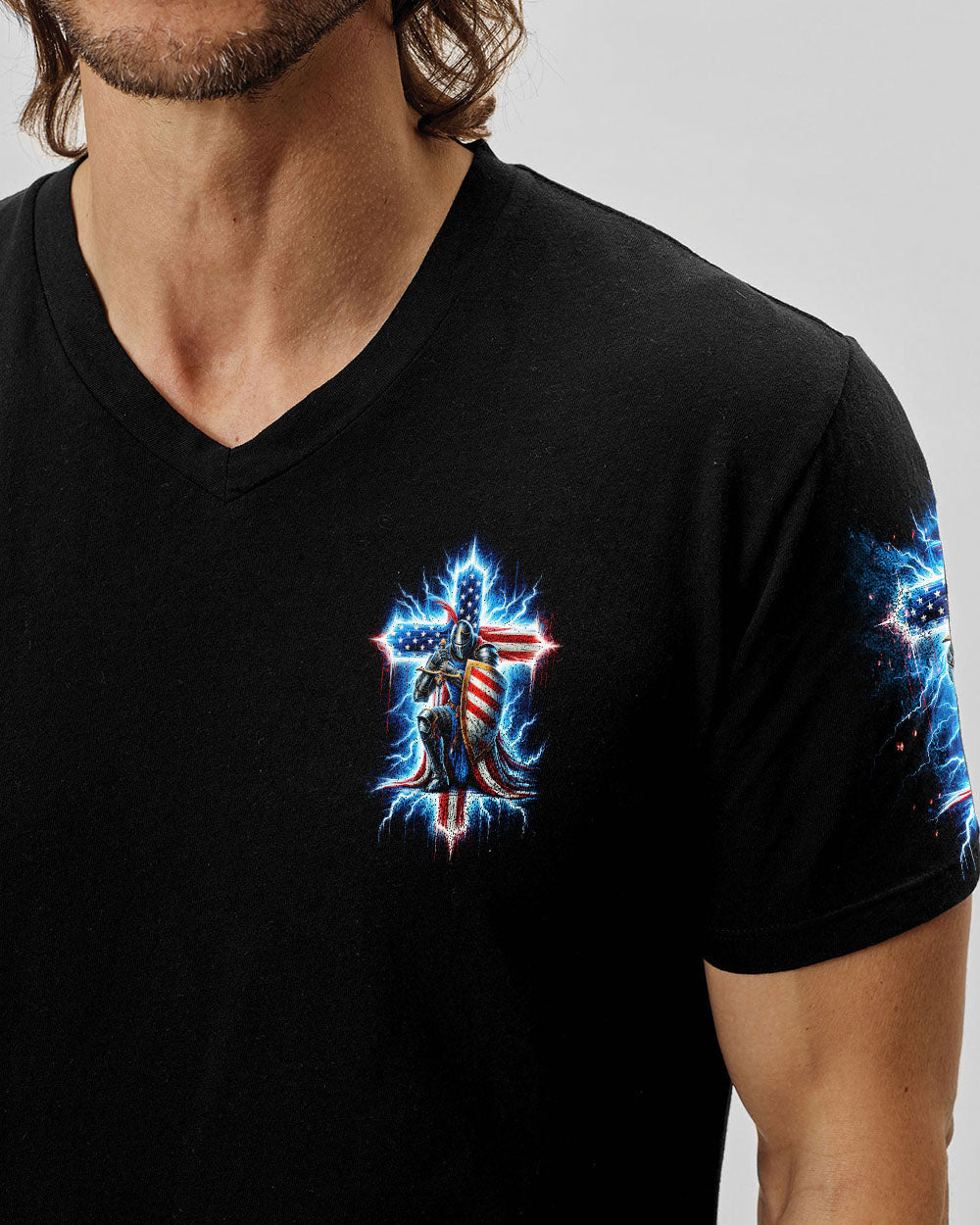 One Nation Under God Warrior Men's All Over Print Shirt - Tlno1605253