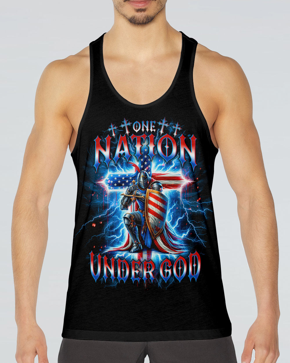 One Nation Under God Warrior Men's All Over Print Shirt - Tlno1605253