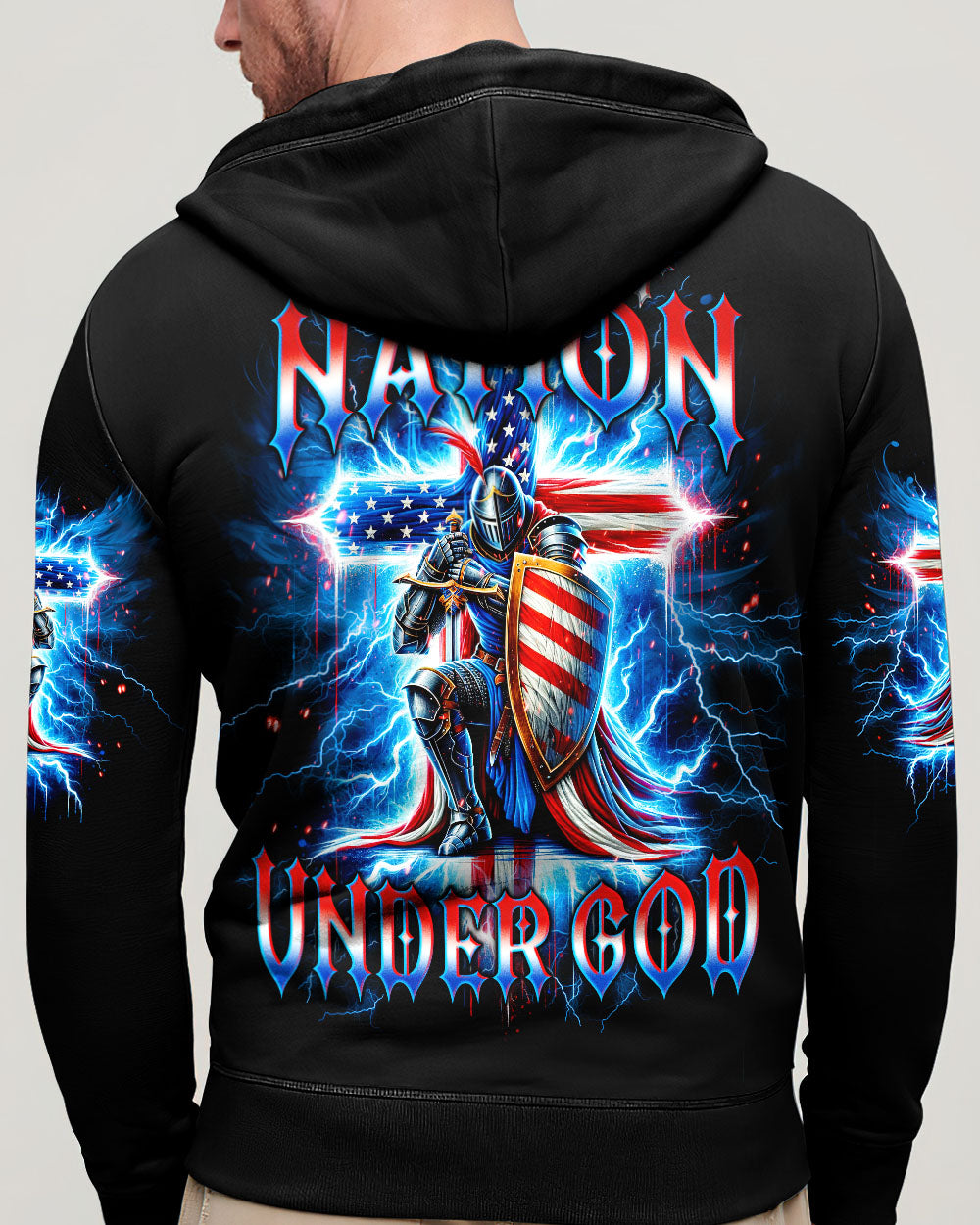 One Nation Under God Warrior Men's All Over Print Shirt - Tlno1605253