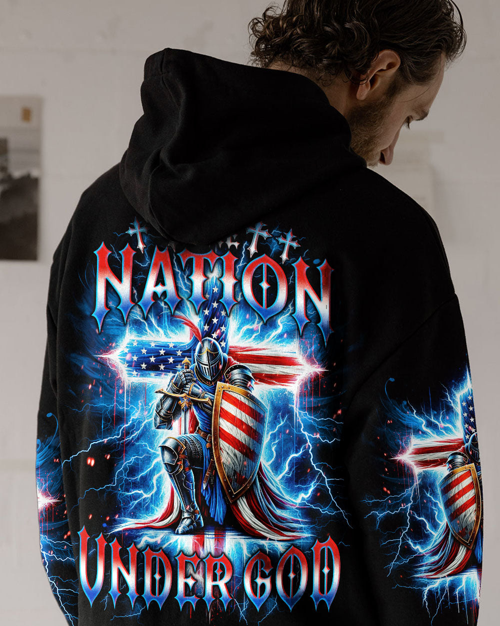 One Nation Under God Warrior Men's All Over Print Shirt - Tlno1605253