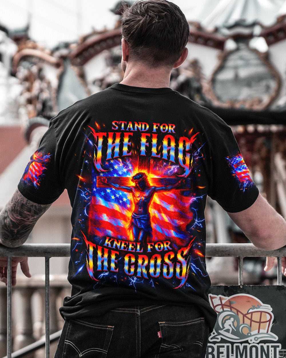 Stand For The Flag Kneel For The Cross Men's All Over Print Shirt - Tlno2705252