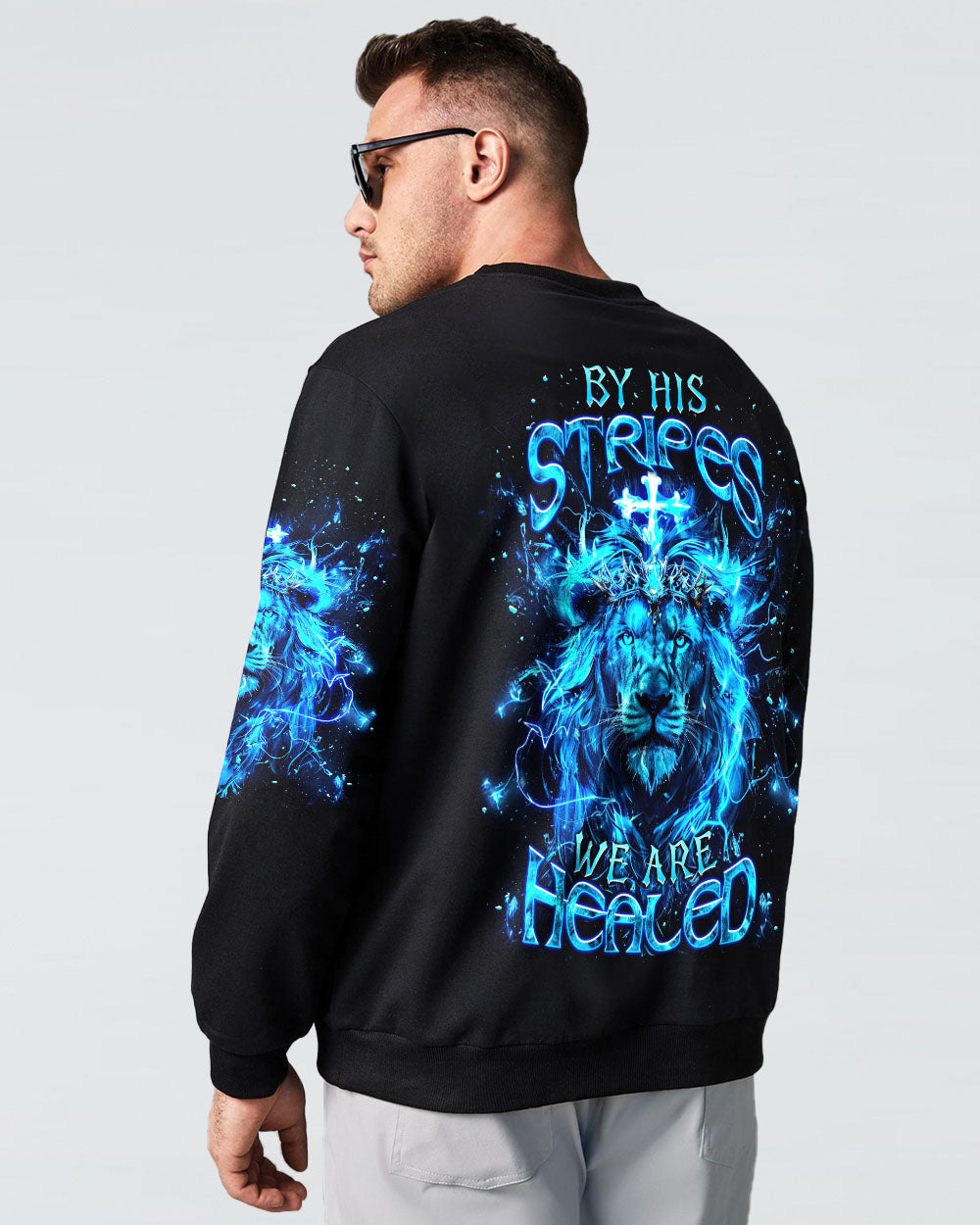 By His Stripes We Are Healed Lion Men's All Over Print Shirt - Tlnt2803252