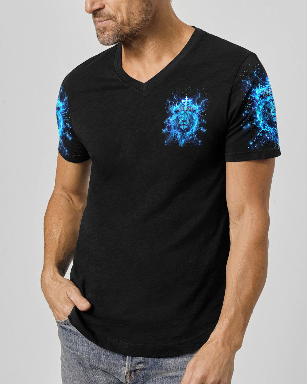 By His Stripes We Are Healed Lion Men's All Over Print Shirt - Tlnt2803252