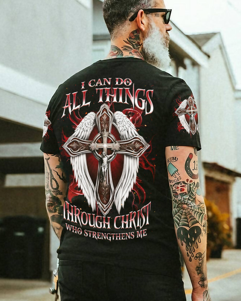 I Can Do All Things Cross Wings Men's All Over Print Shirt - Tlnz1504253