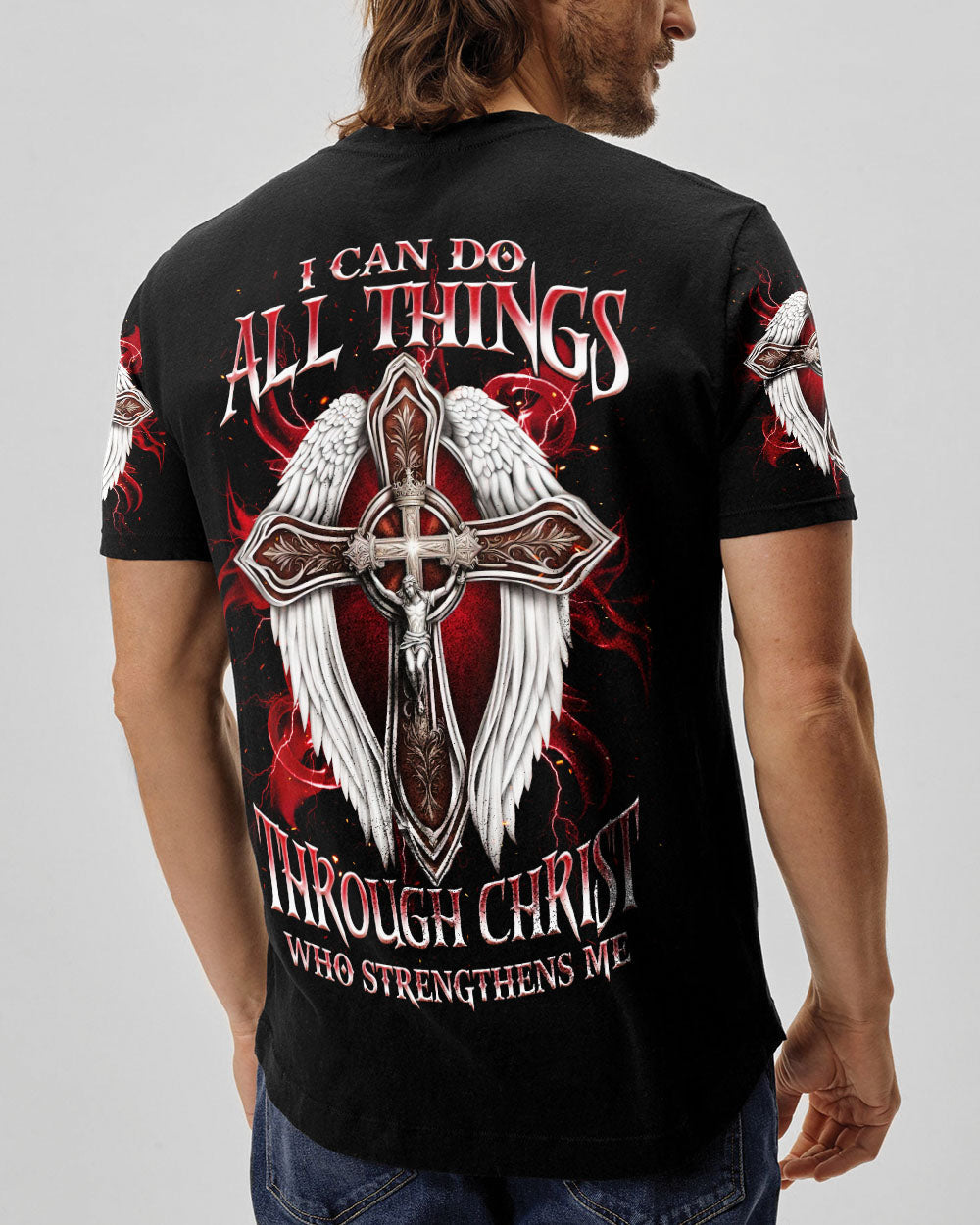 I Can Do All Things Cross Wings Men's All Over Print Shirt - Tlnz1504253