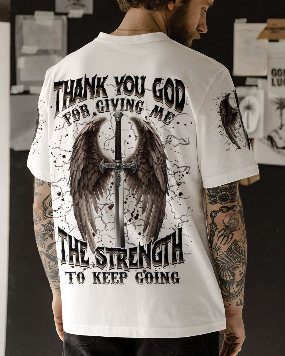 Thank You God Wings Men's All Over Print Shirt - Tlnz1704254