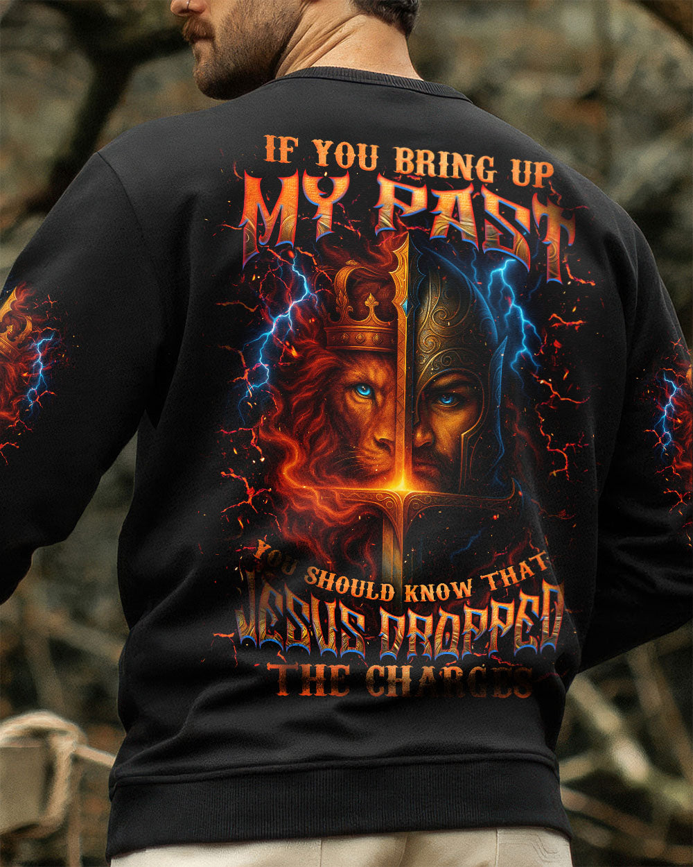 Jesus Dropped The Charges Lion Warrior Men's All Over Print Shirt - Tlnz2406253