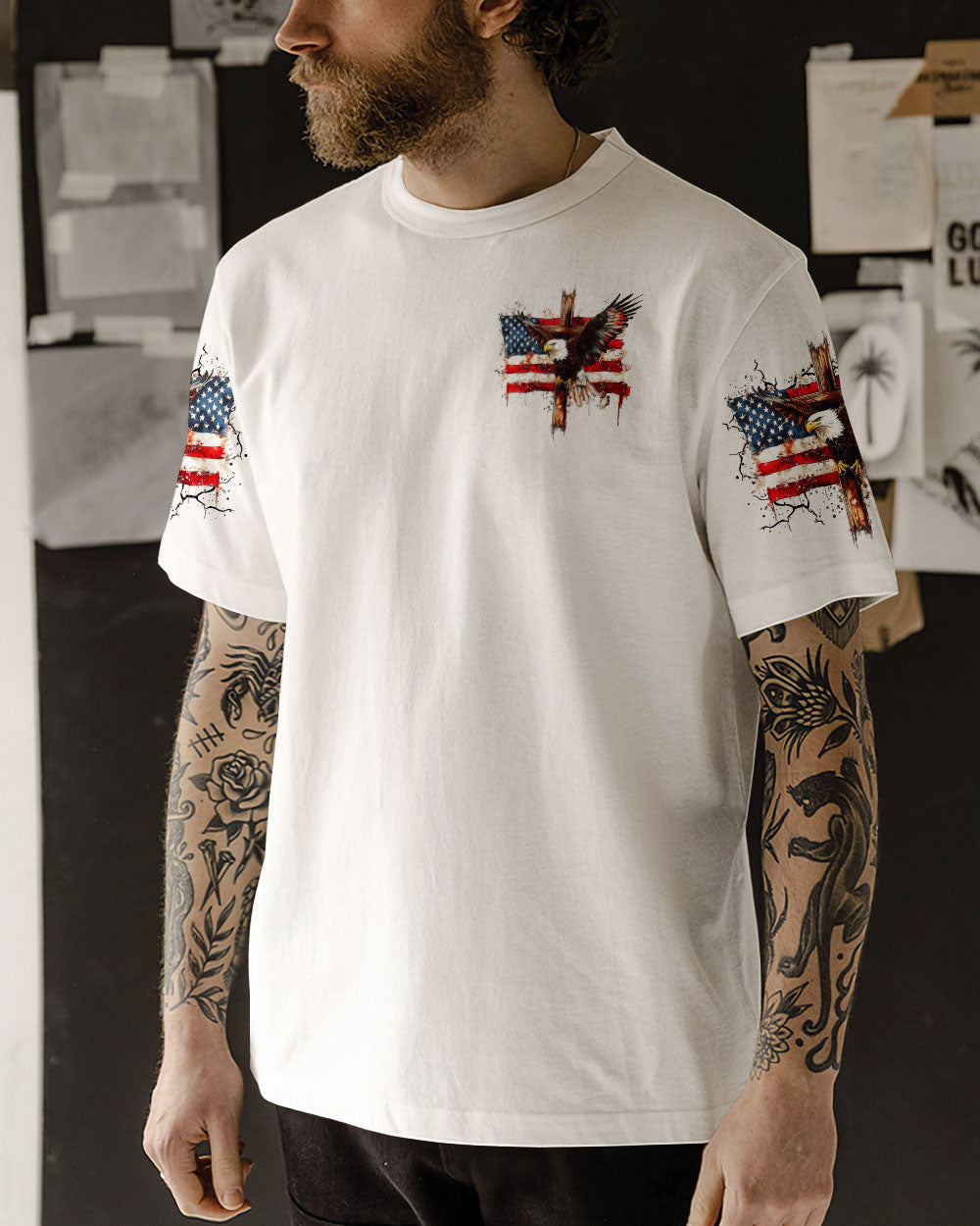 One Nation Under God Eagle Men's All Over Print Shirt - Tltr2105252