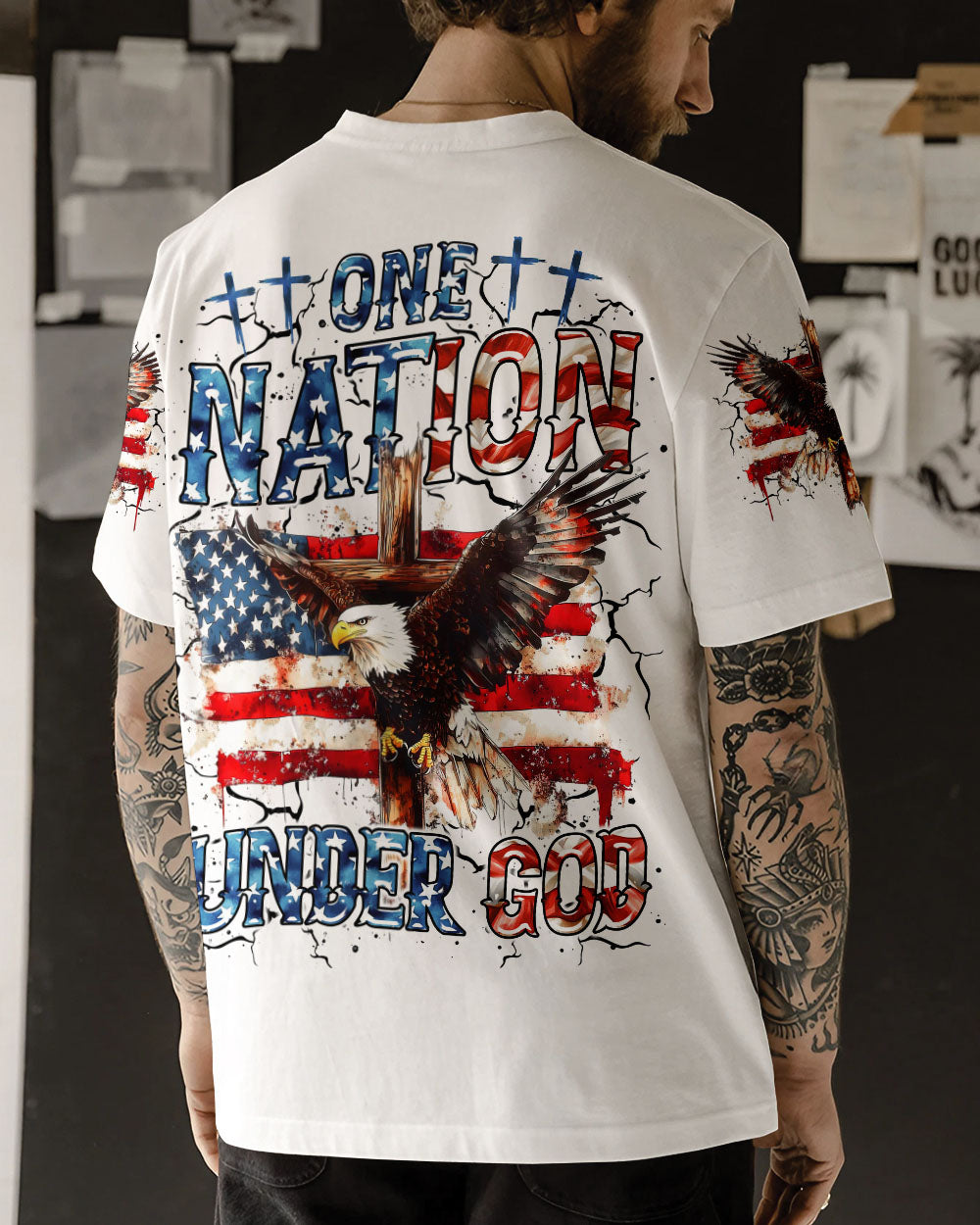One Nation Under God Eagle Men's All Over Print Shirt - Tltr2105252