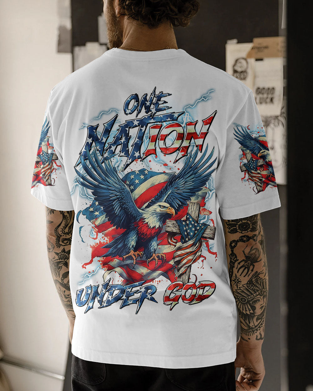 One Nation Under God Eagle Men's All Over Print Shirt - Tltr2905252
