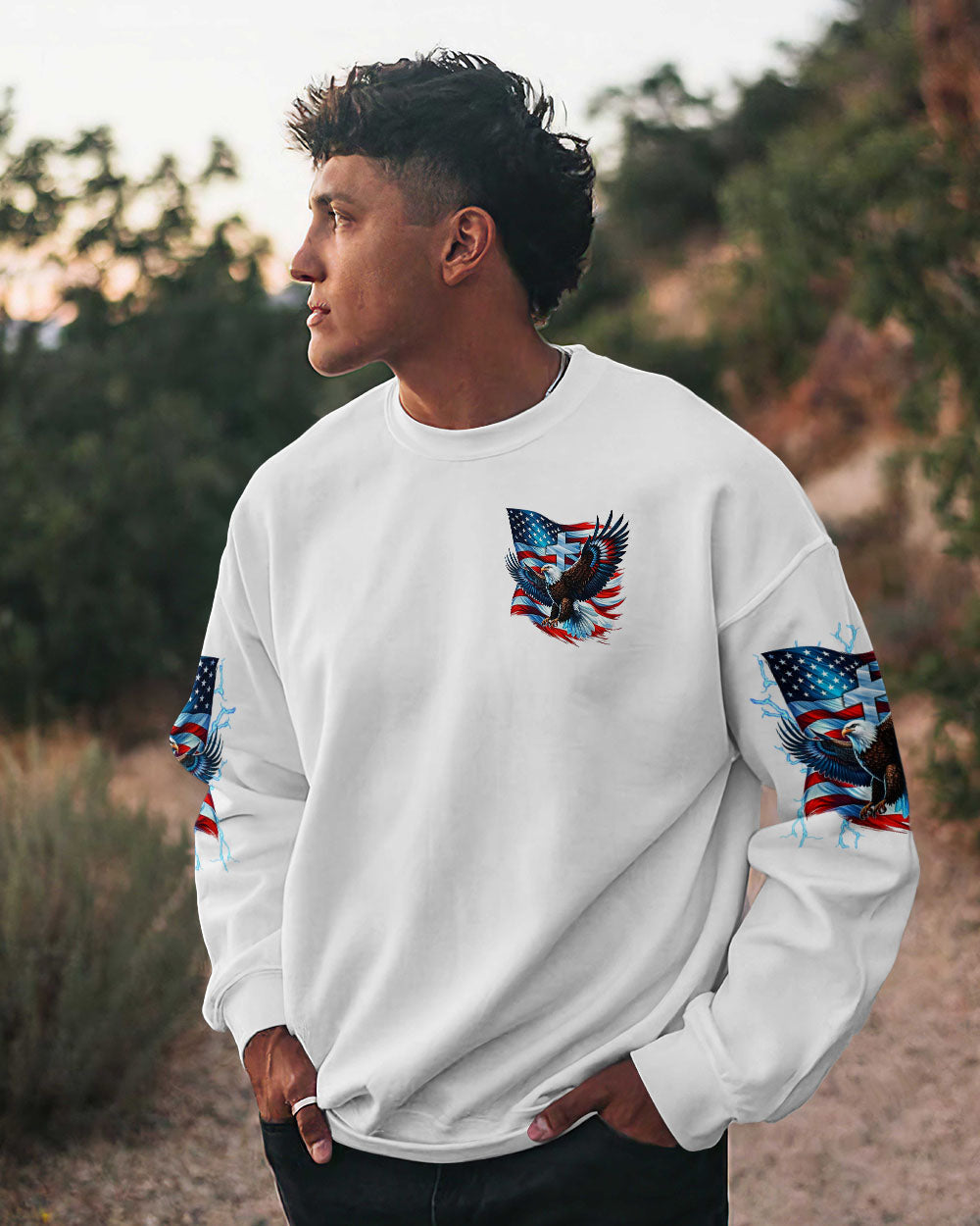One Nation Under God Eagle Men's All Over Print Shirt - Tltr3005252