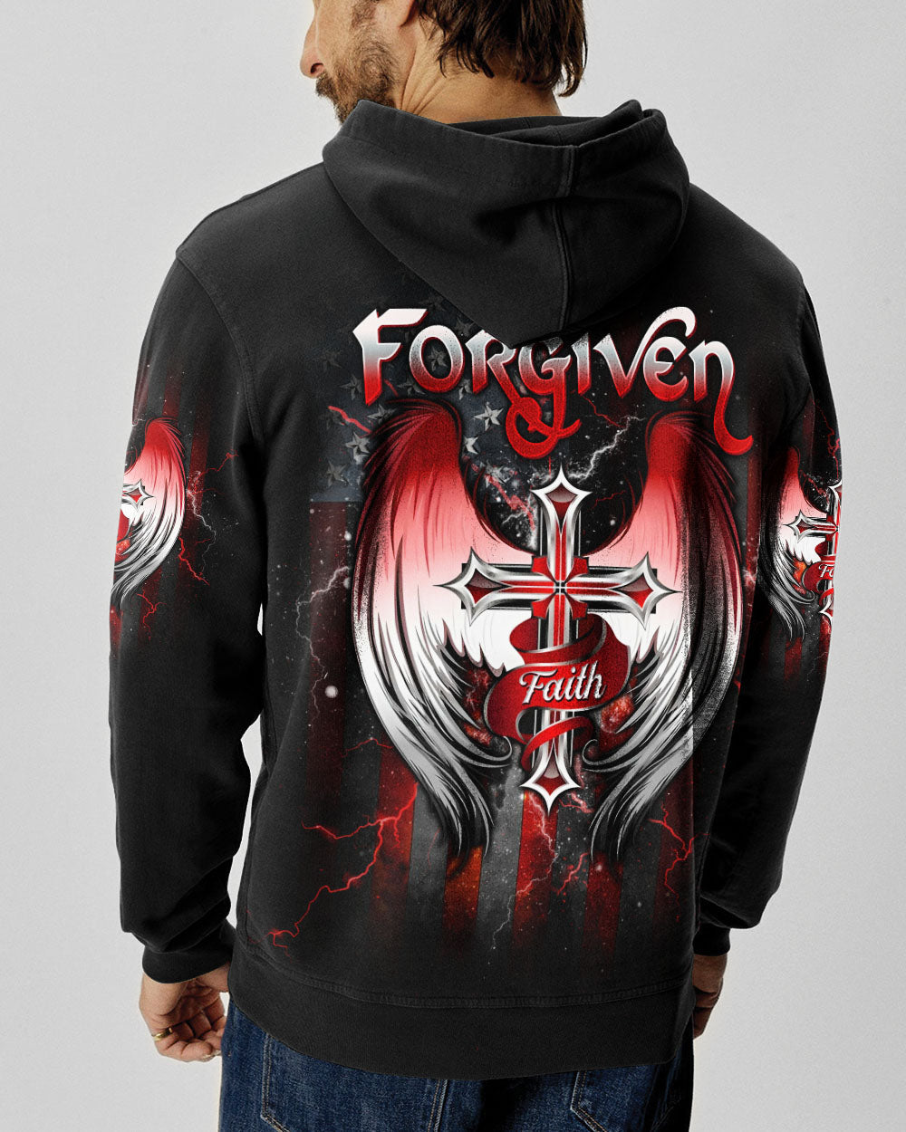 Forgiven Cross Wings Men's All Over Print Shirt - Tltw1803255