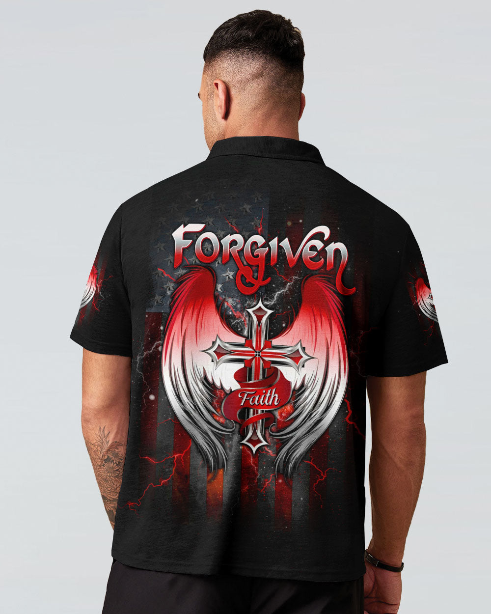 Forgiven Cross Wings Men's All Over Print Shirt - Tltw1803255
