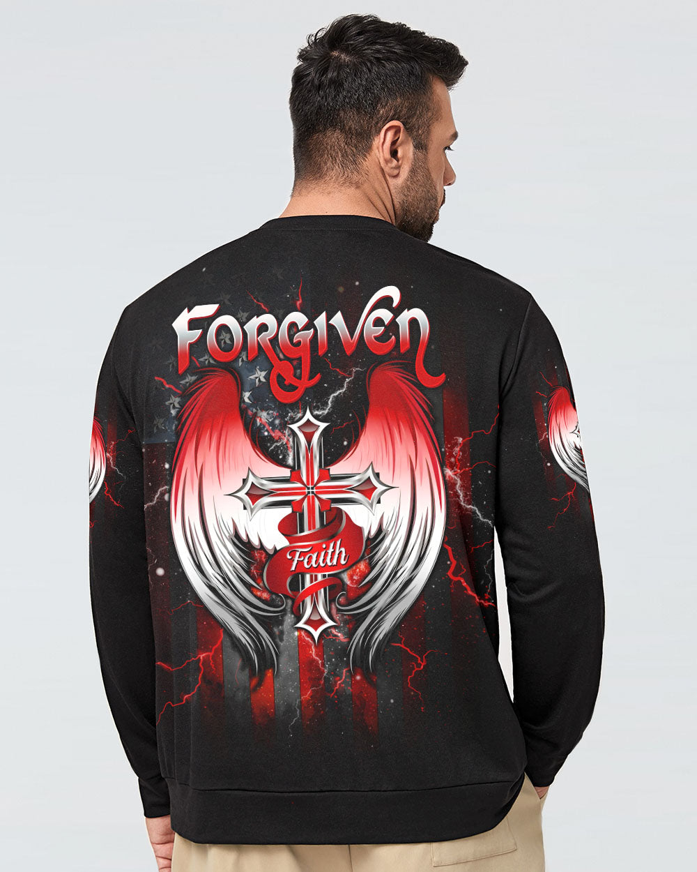 Forgiven Cross Wings Men's All Over Print Shirt - Tltw1803255