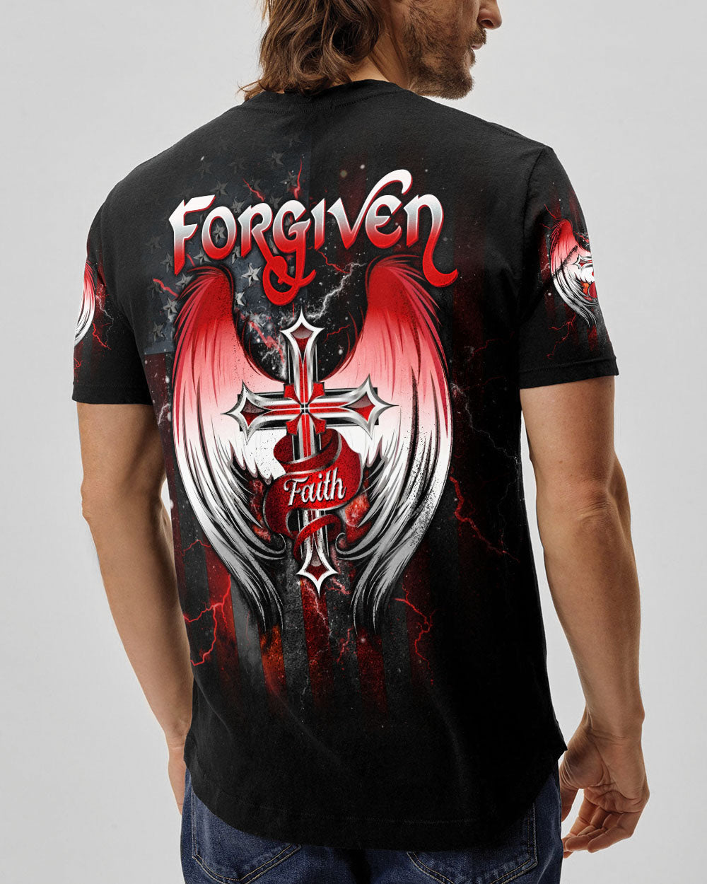 Forgiven Cross Wings Men's All Over Print Shirt - Tltw1803255