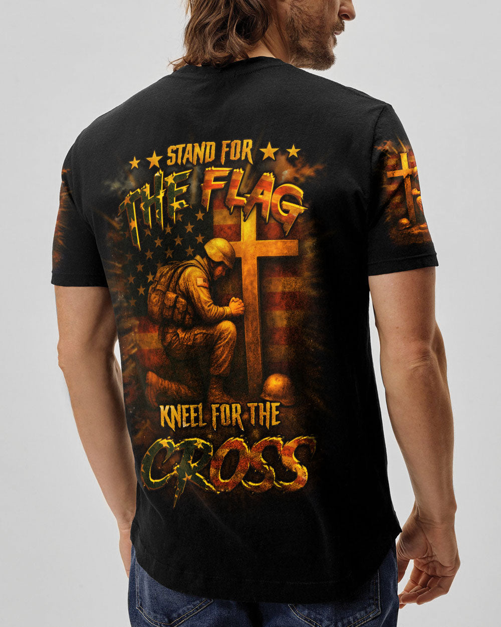 Stand For The Flag Kneel For The Cross Men's All Over Print Shirt - Yhhn0506254
