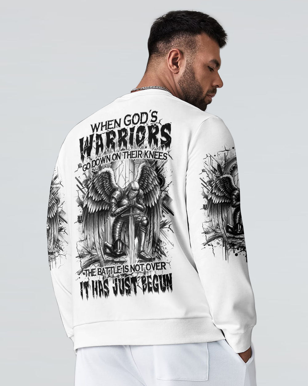 When God's Warriors Go Down On Their Knees Men's All Over Print Shirt - Yhhn1104253