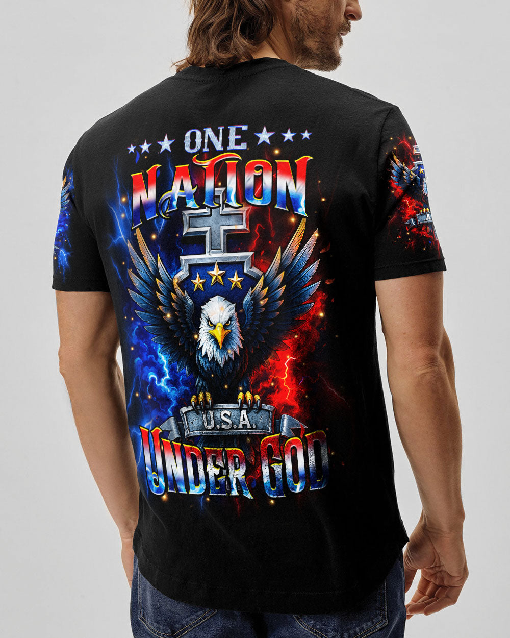 One Nation Under God Warrior Men's All Over Print Shirt - Yhhn2305251