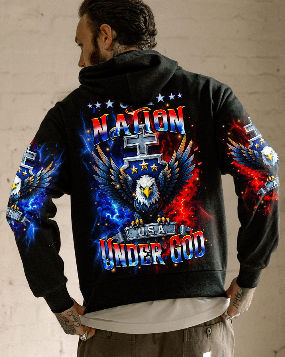 One Nation Under God Warrior Men's All Over Print Shirt - Yhhn2305251