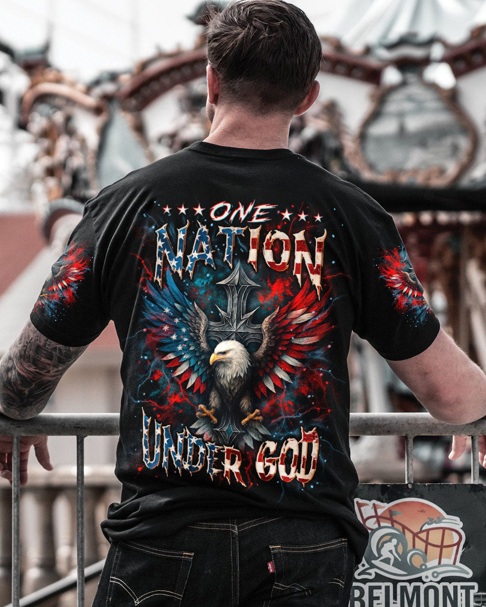 One Nation Under God Warrior Men's All Over Print Shirt - Yhln1006252