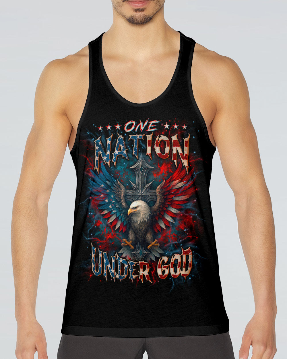 One Nation Under God Warrior Men's All Over Print Shirt - Yhln1006252