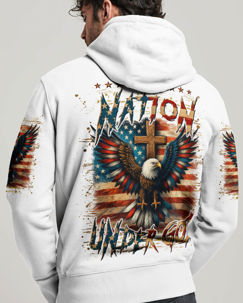 One Nation Under God Eagle Men's All Over Print Shirt - Yhln1106252
