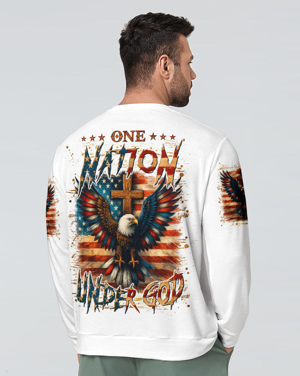 One Nation Under God Eagle Men's All Over Print Shirt - Yhln1106252