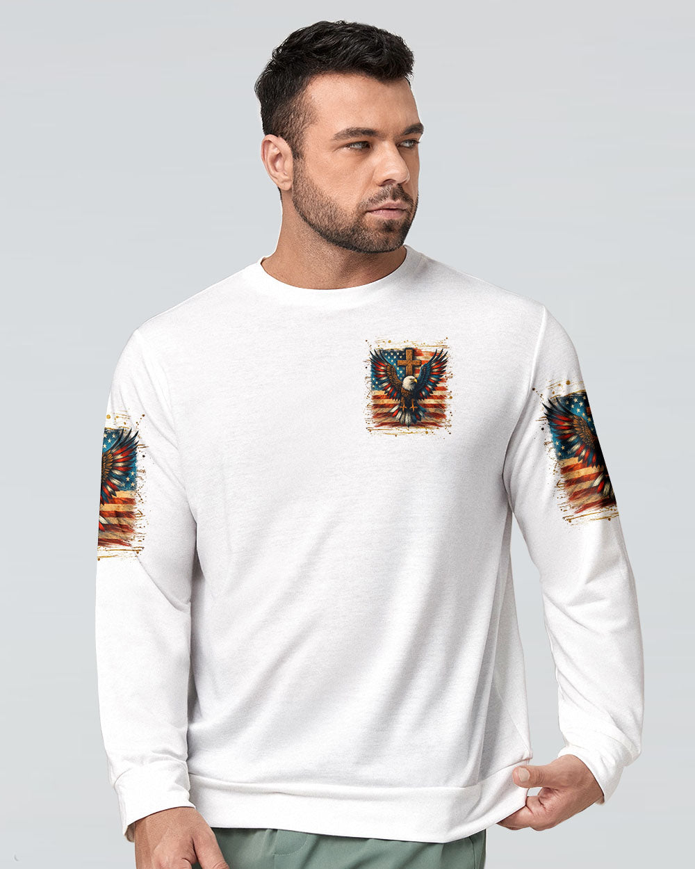 One Nation Under God Eagle Men's All Over Print Shirt - Yhln1106252