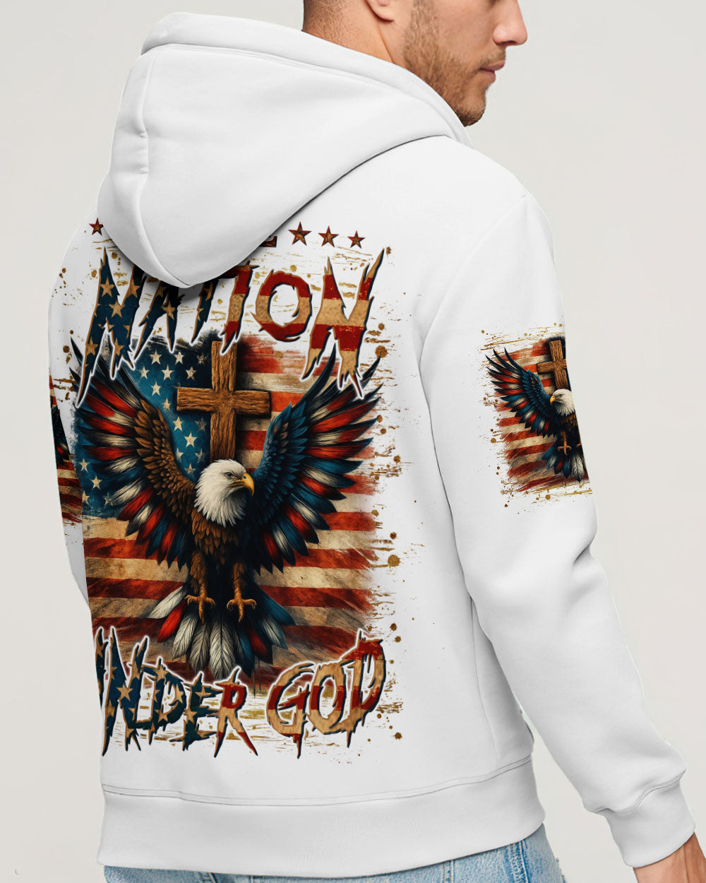 One Nation Under God Eagle Men's All Over Print Shirt - Yhln1106252