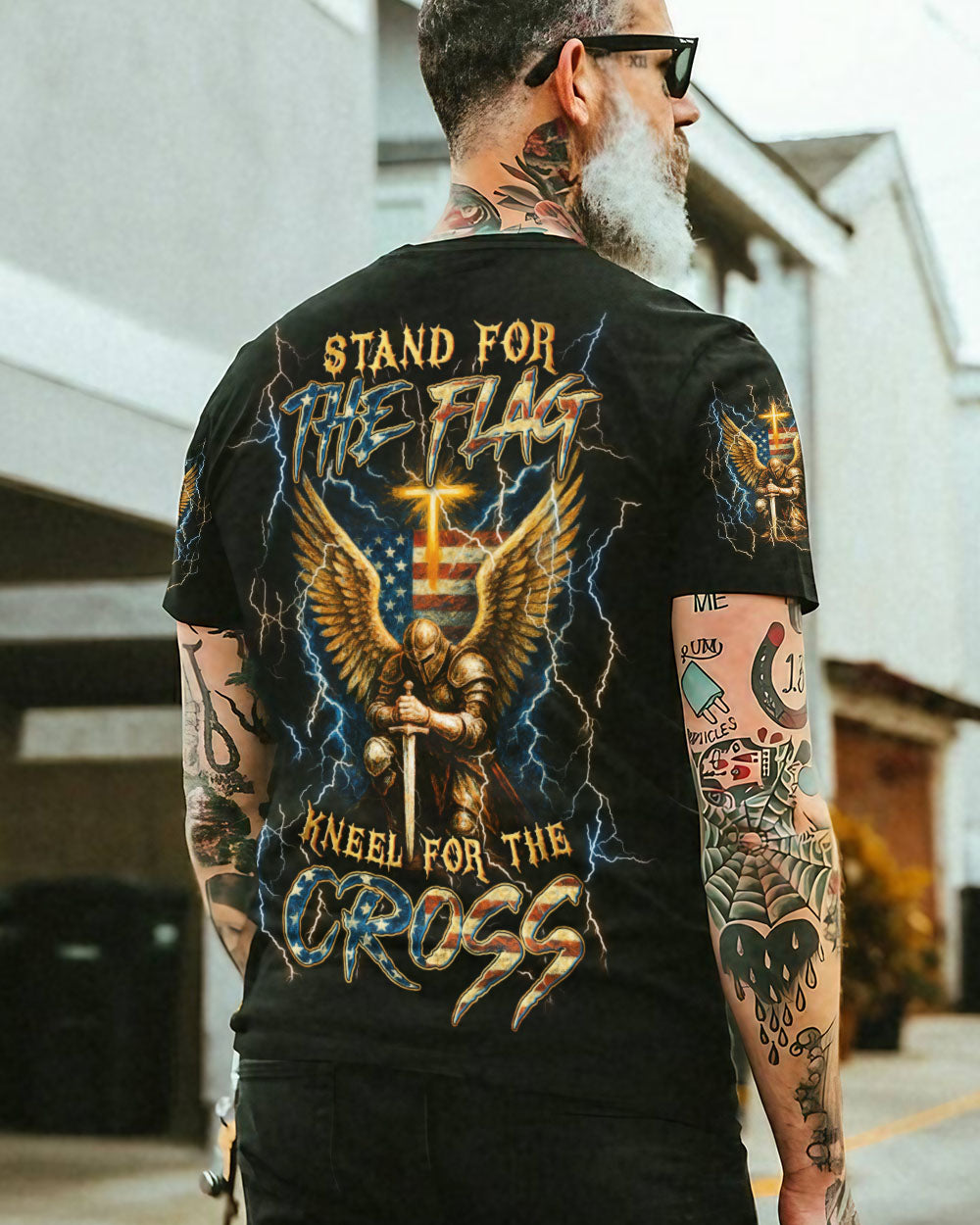 Stand For The Flag Kneel For The Cross Men's All Over Print Shirt - Yhln1504253