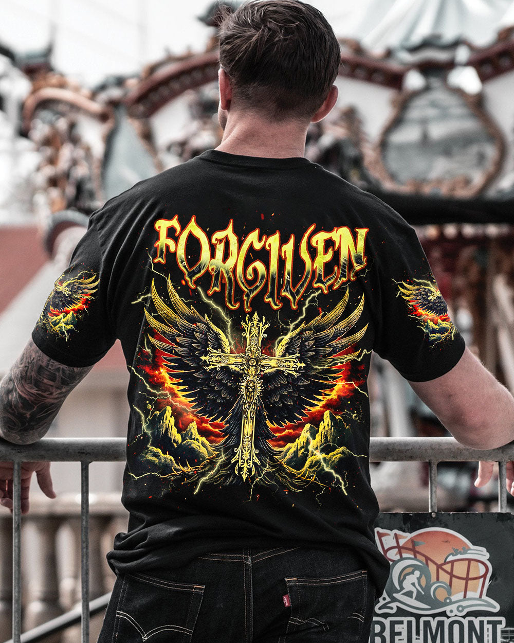 Forgiven Cross Wings Men's All Over Print Shirt - Tlnz1703253
