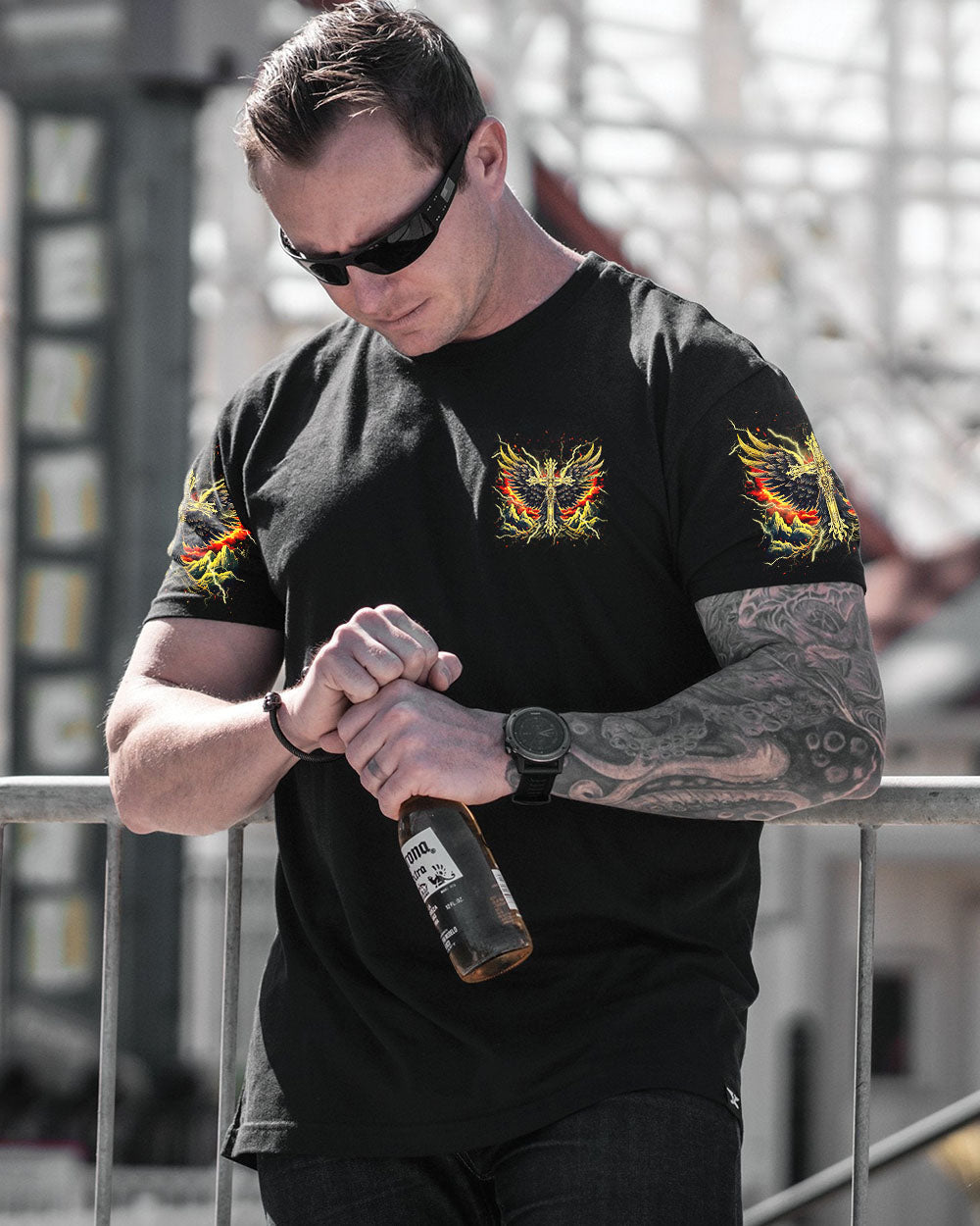 Forgiven Cross Wings Men's All Over Print Shirt - Tlnz1703253