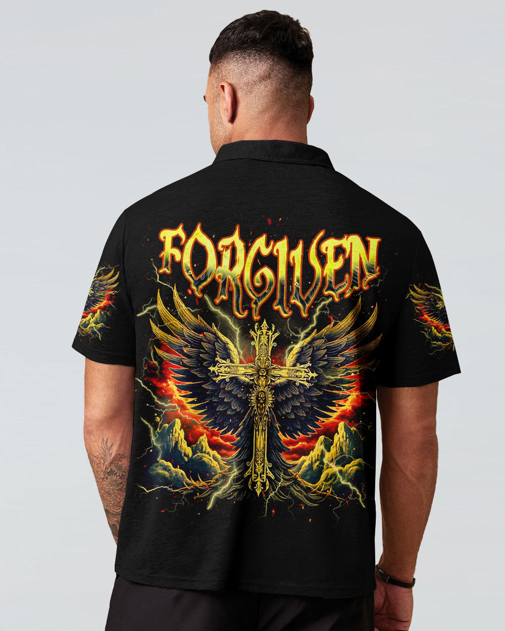 Forgiven Cross Wings Men's All Over Print Shirt - Tlnz1703253