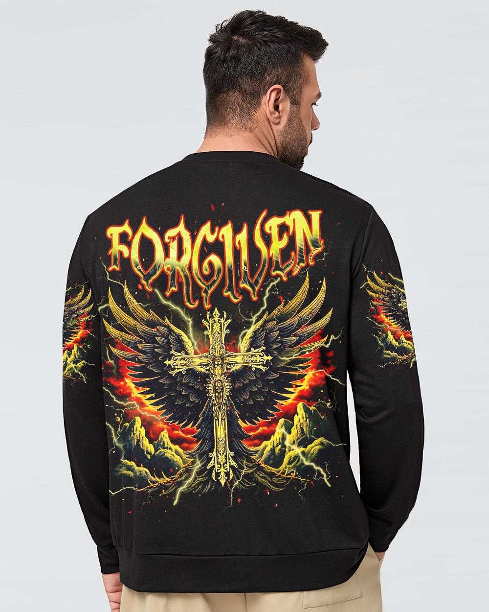 Forgiven Cross Wings Men's All Over Print Shirt - Tlnz1703253