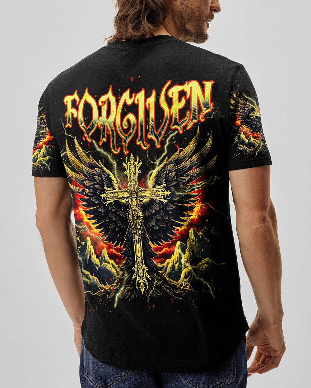 Forgiven Cross Wings Men's All Over Print Shirt - Tlnz1703253