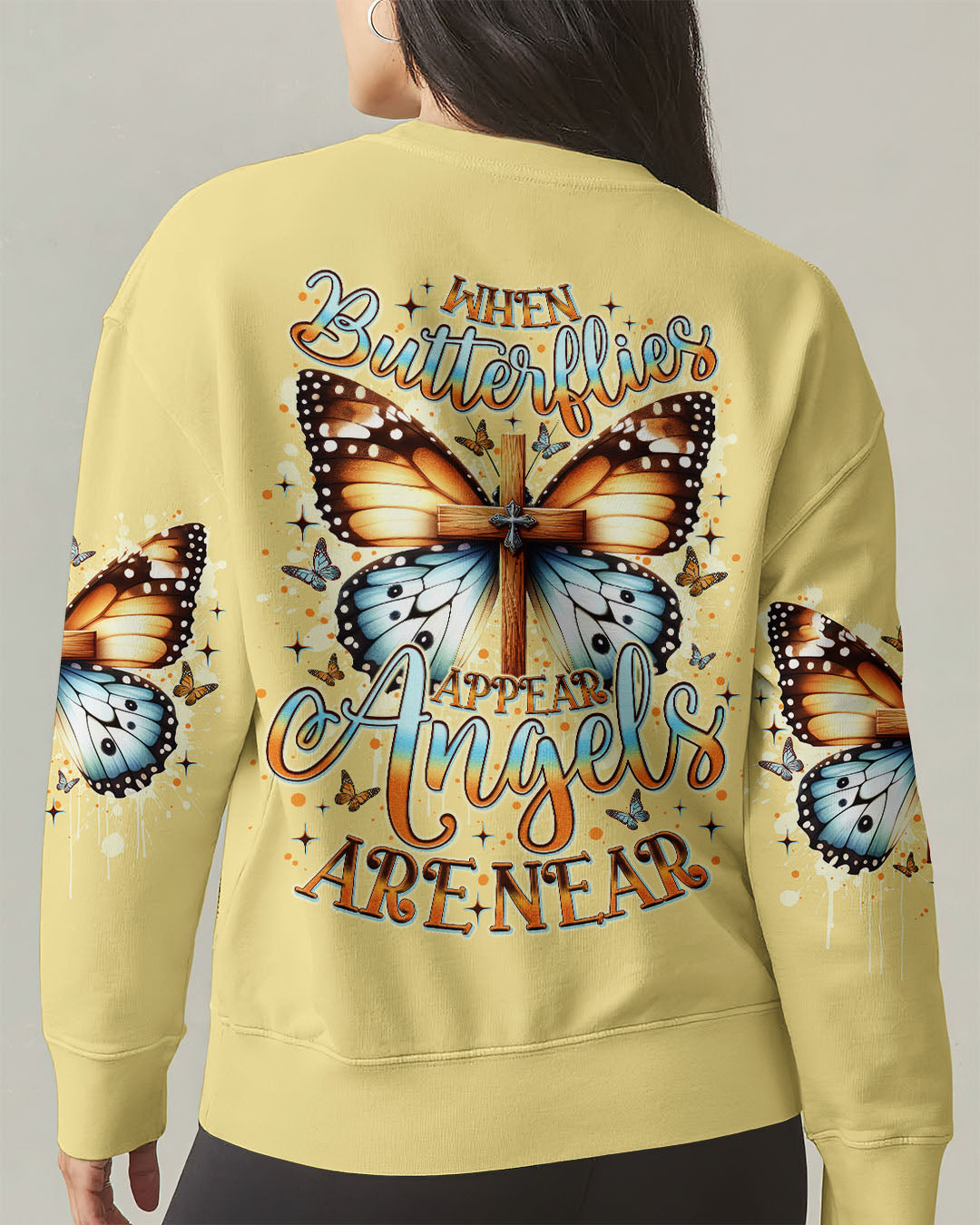 When Butterflies Appear Angels Are Near Women's All Over Print Shirt - Tlno0805251