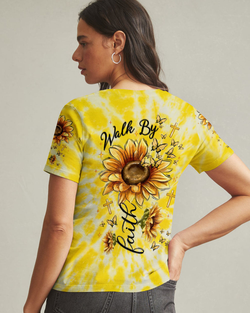 Walk By Faith Sunflower Women's All Over Print Shirt - Tlnt0906252