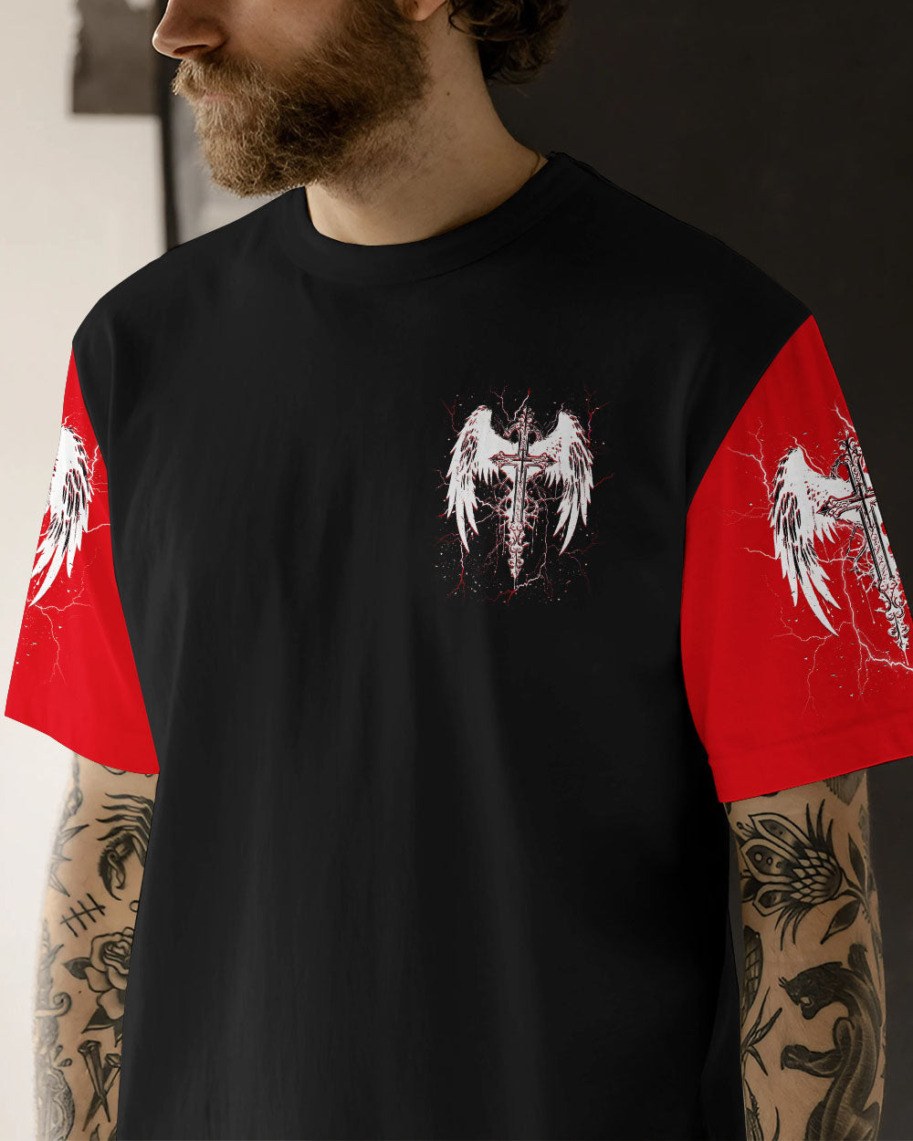 Forgiven Cross Wings Men's All Over Print Shirt - Tlnt1703252