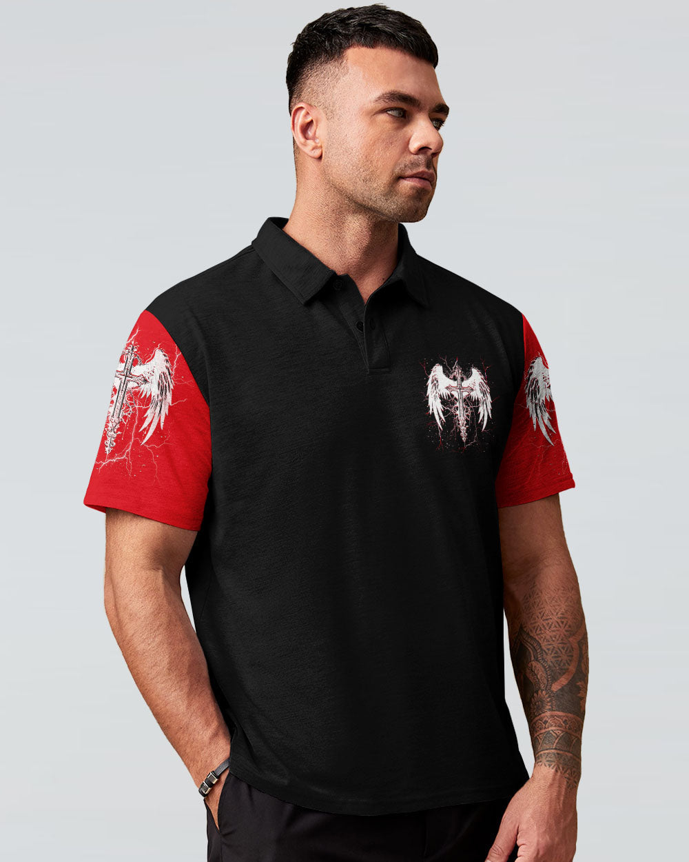 Forgiven Cross Wings Men's All Over Print Shirt - Tlnt1703252