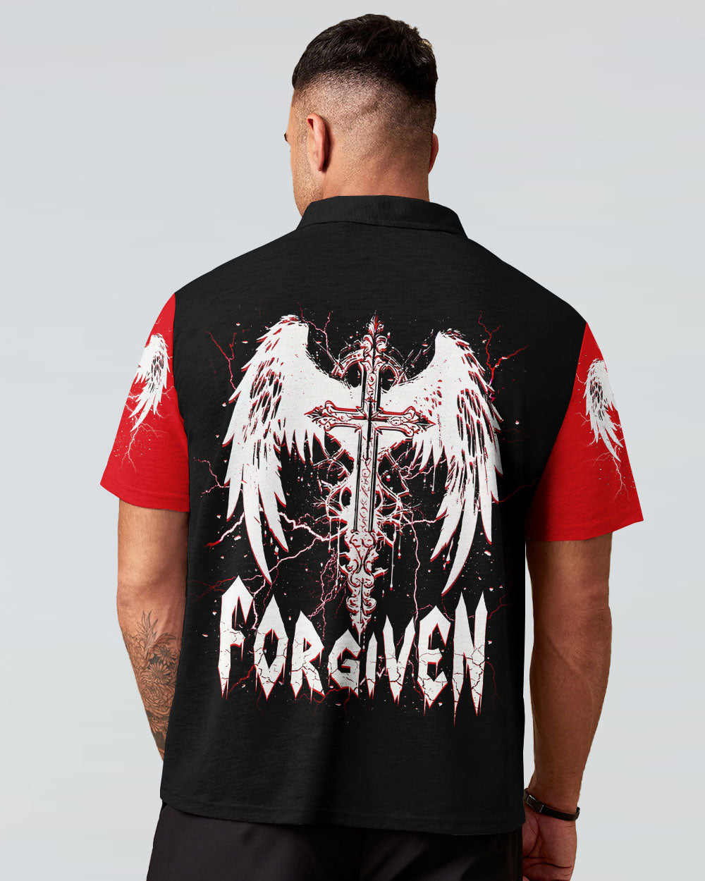 Forgiven Cross Wings Men's All Over Print Shirt - Tlnt1703252