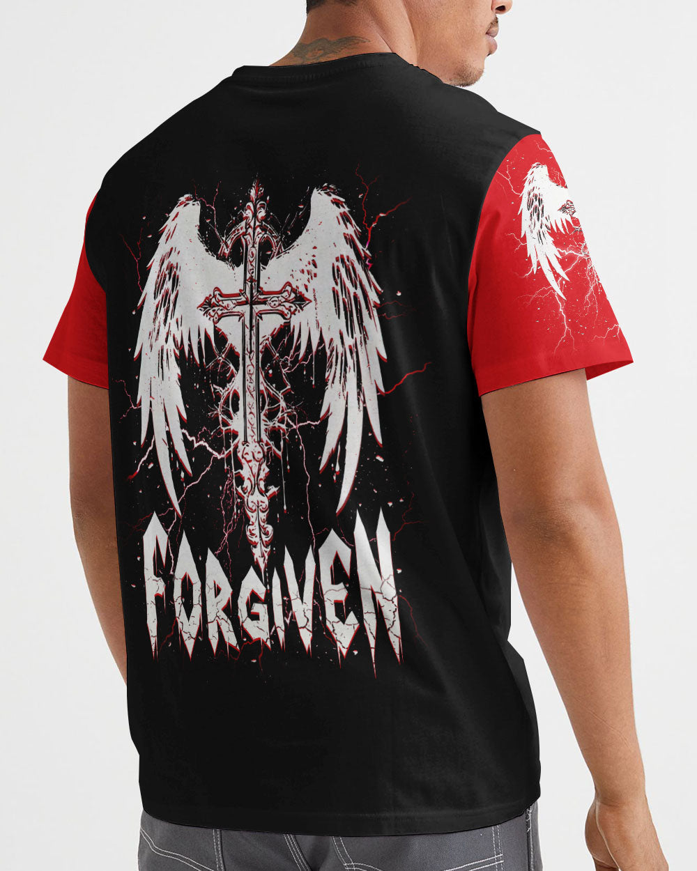 Forgiven Cross Wings Men's All Over Print Shirt - Tlnt1703252