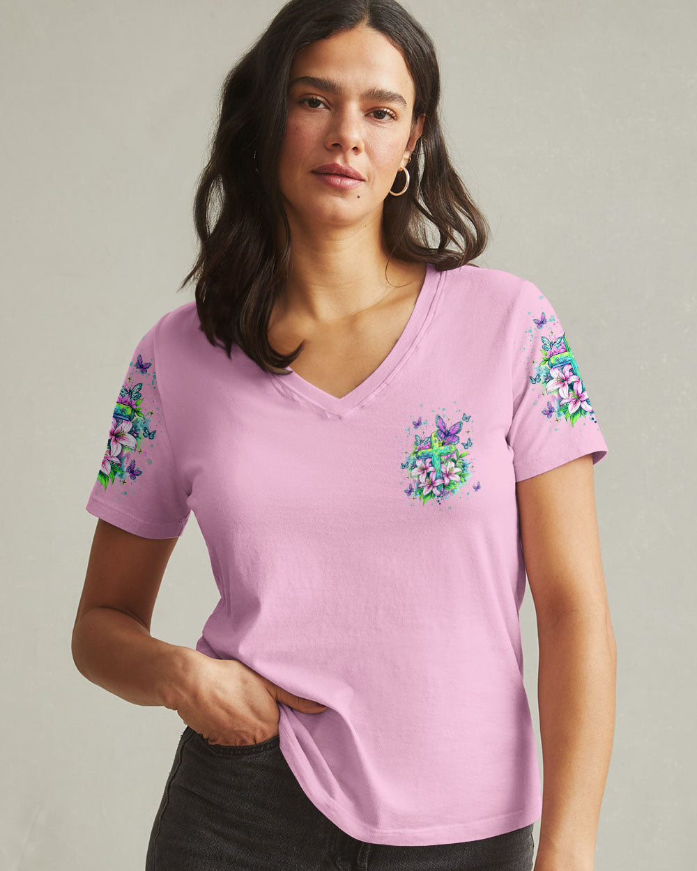 Thank You God For Carrying Me Lilies Women's All Over Print Shirt - Tlnt2105252