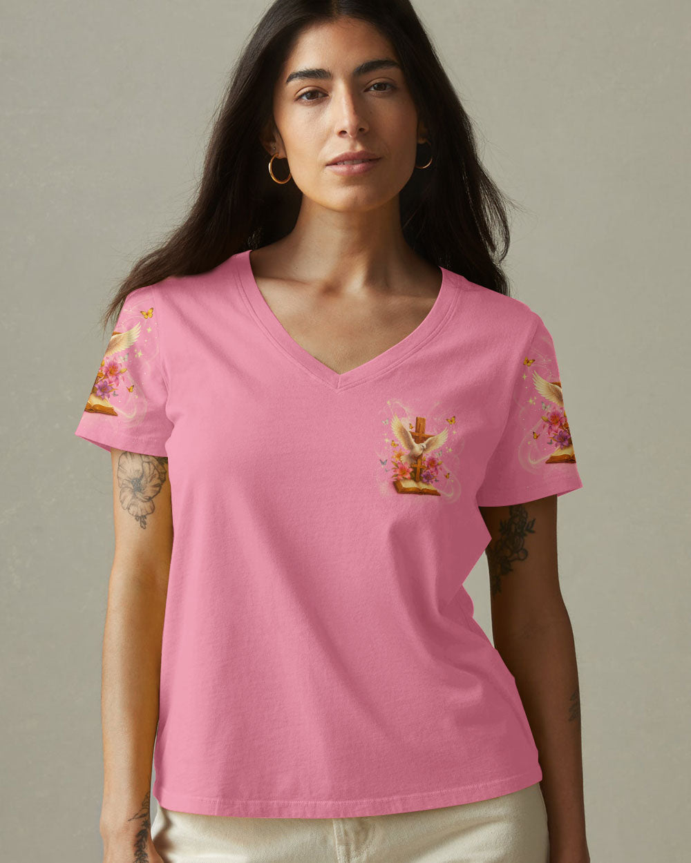 Jesus Because Of Him Heaven Knows My Name Women's All Over Print Shirt - Tlnt2504251